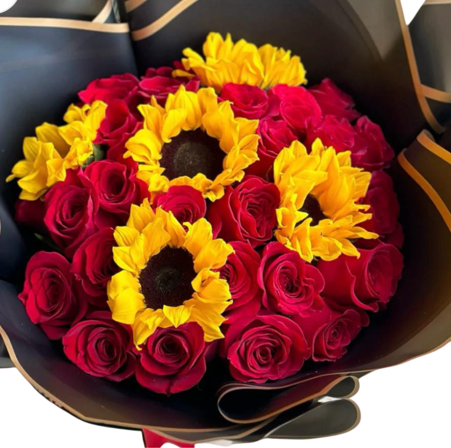 Rose Bouquet & Sunflowers