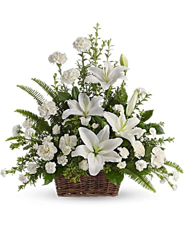White Lilies Basket
